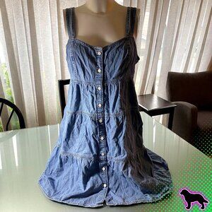 Levi's Denim Short Mini Dress Size L Large Levis with Straps